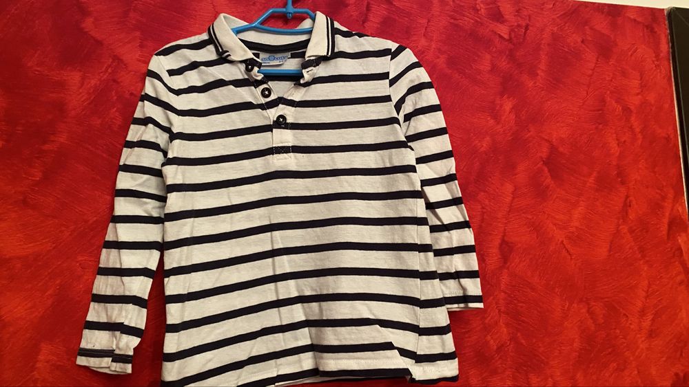 Tricou cu dungi negre cu alb maneca lunga