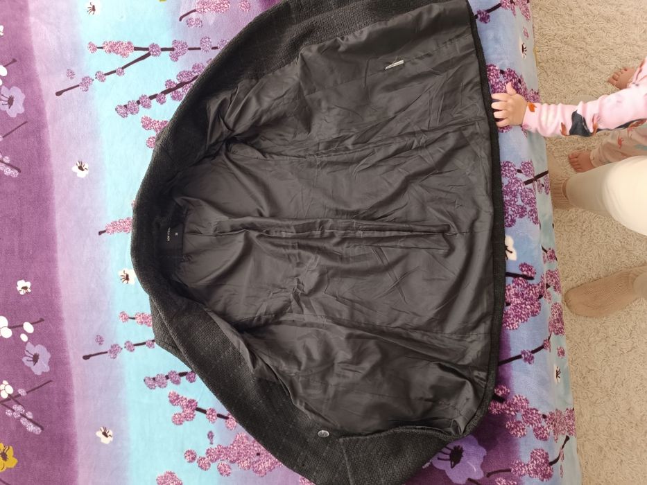 Твидовый пиджак черный