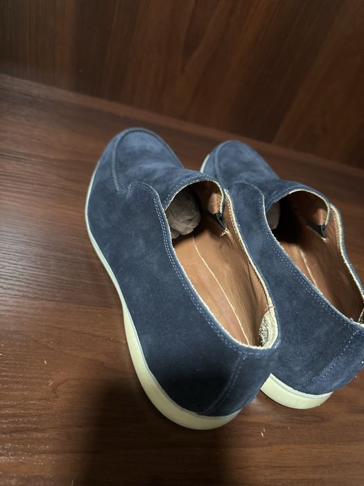 Мужские лоферы замшевые, синие