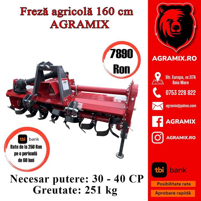 Freza agricola marca AGRAMIX 1.6 M nou Agramix