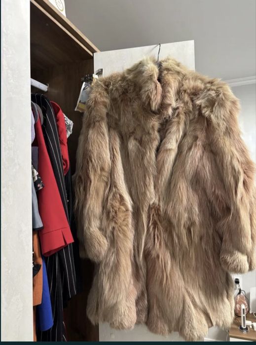 Палто от естествен лисичи пух