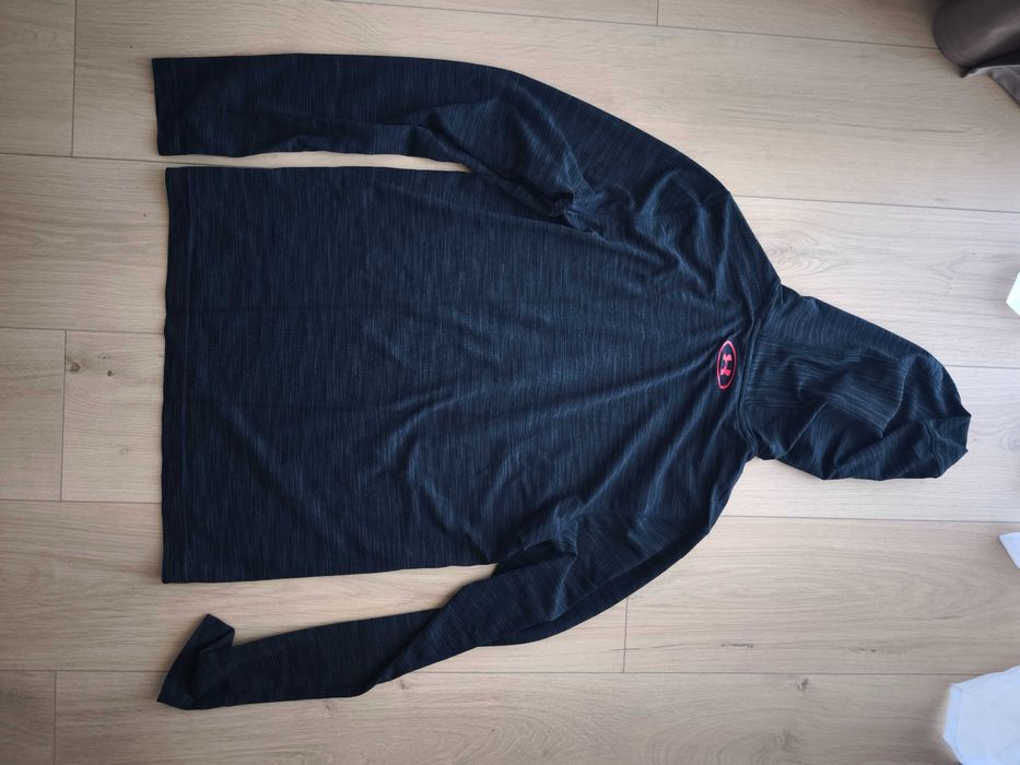 Bluza UnderArmour Heatgear Hoodie Gluga Alergare Negru Gri Threadbourne M
