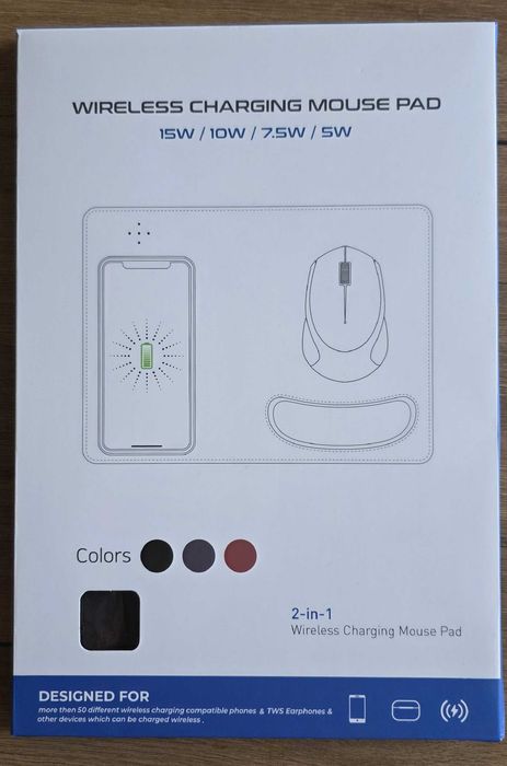 Mousepad incarcare wireless suport spuma incheietura mainii, 15W