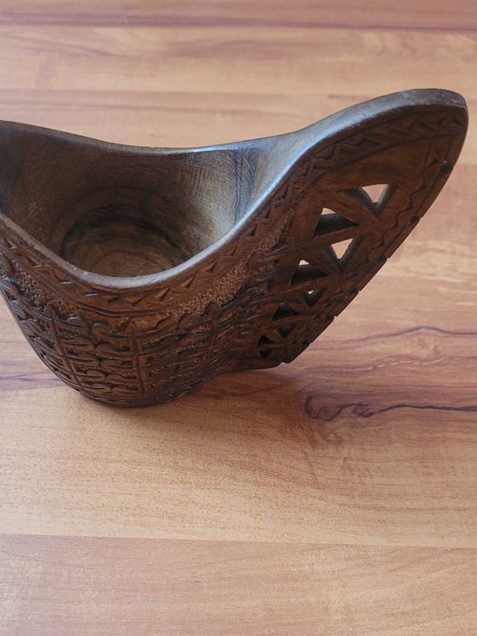 Винтидж дървена чаша, тиково дърво