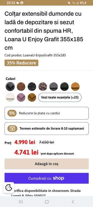 Coltar living in forma de U