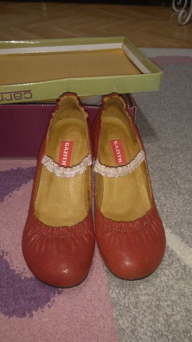 pantofi rosii, din piele, marimea 36