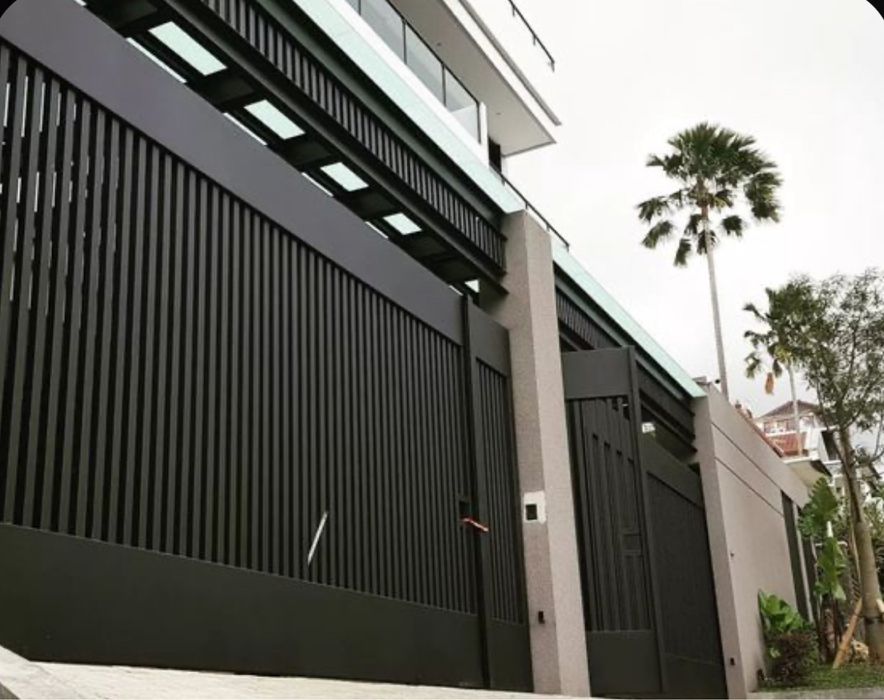 Ворота в стиле хай тек и лофт забор hi-tech darvoza