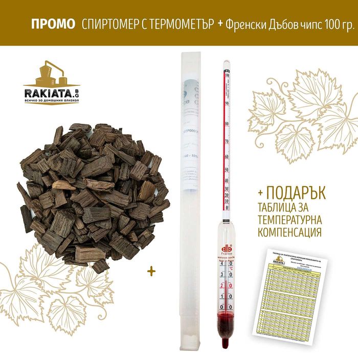 Спиртомер 0 До 100 %, С Вграден RL Термометър 0 До 40 Градуса,20200162