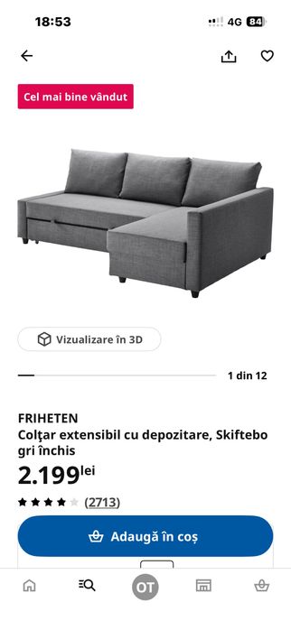 Set mobilier masa living + scaune, coltar , pat