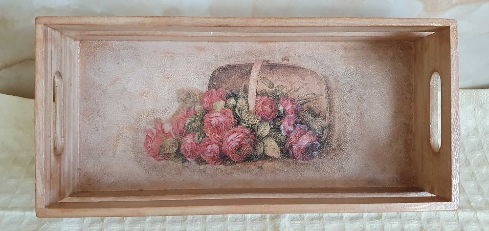 Дървени сандъчета, винтидж стил, ръчно декорирани с декупаж