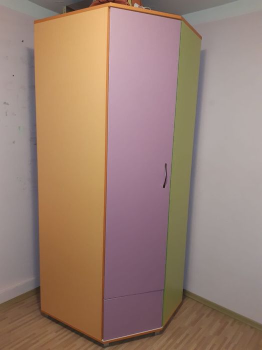 mobilier copii pat supraetajat + dulap + birou