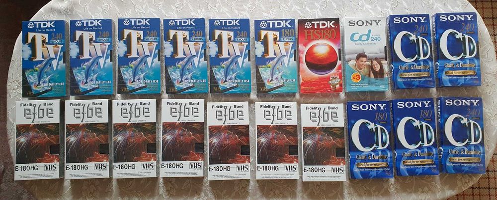 Нови видеокасети VHS TDK, JVC, BASF, Sony, Memorex. Konica