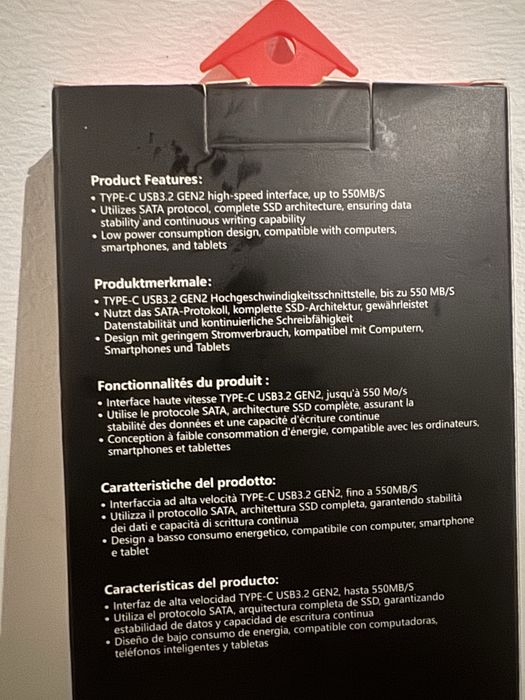 Ssd extern date  SSK SD450 2TB 550mb/s nou stocare date poze filme