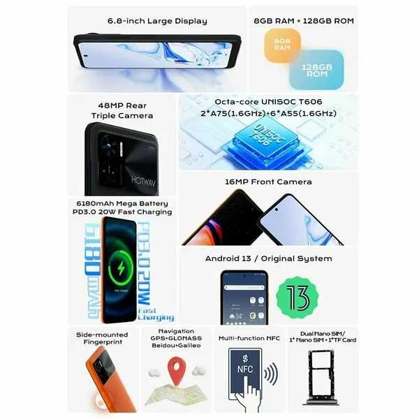 HOTWAV note12 8GB 128GB 1TB