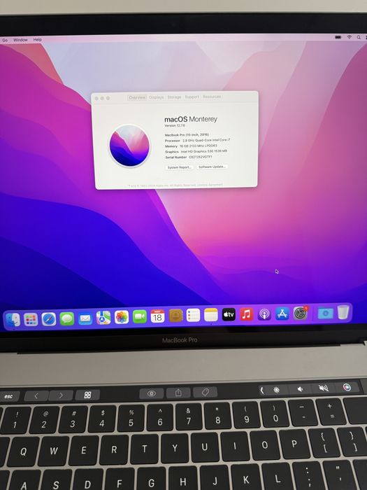 Apple MacBook Pro 2016 i7, 1TB SSD, 16GB RAM