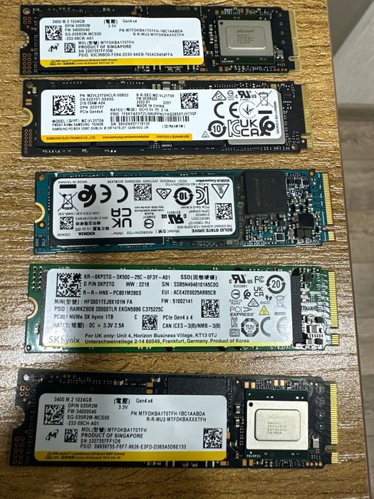 Продам мощные SSD NVMe M.2  1tb, Samsung, SK hynix, Micron