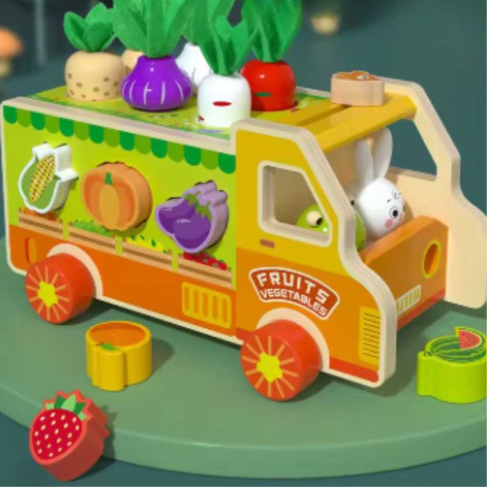 Дървен монтесори сортер,камионче