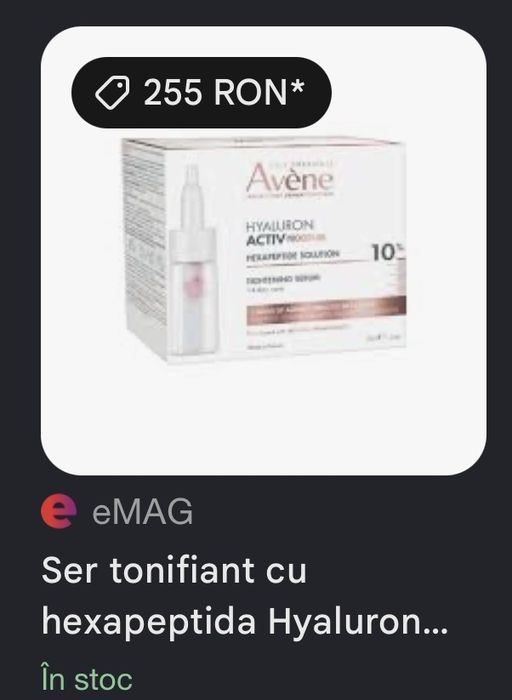 Avène Hyaluron Activ Procedure ser tonifiant cu hexapeptidă – 30 ml