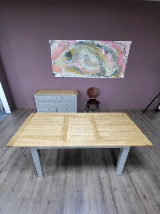 Дървена трапезна разтегателна маса 100 % дъб за 6 - 8 човека