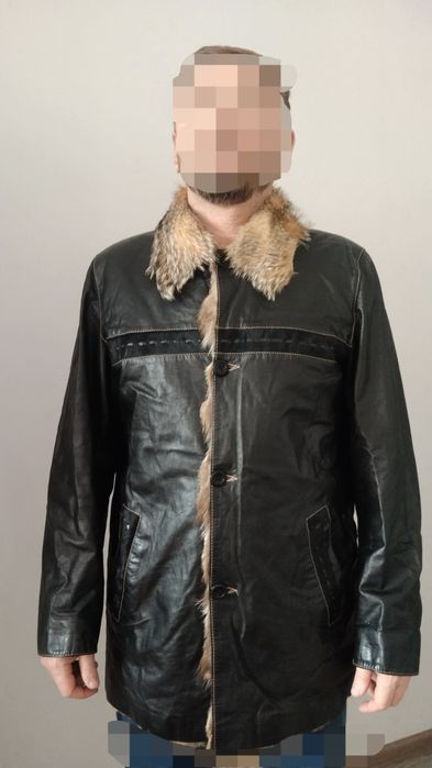 Кожанная дубленка мужская б/у