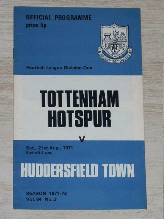 Английски футболни програми Тотнъм Хотспър 1968, 1970, 1971, 1980,1983