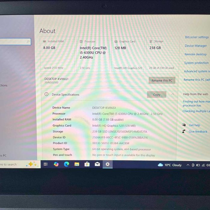 Lenovo ThinkPad T470 - 14''FHD, i5-6300u, 8GB RAM, 256GB NVMe PCIe SSD