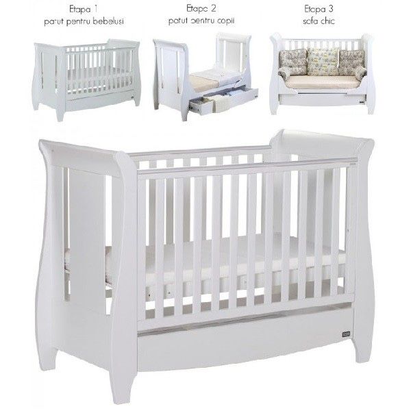 Patut Tutti Bambini Evolutiv 3 in 1 cu saltea nouainclusa