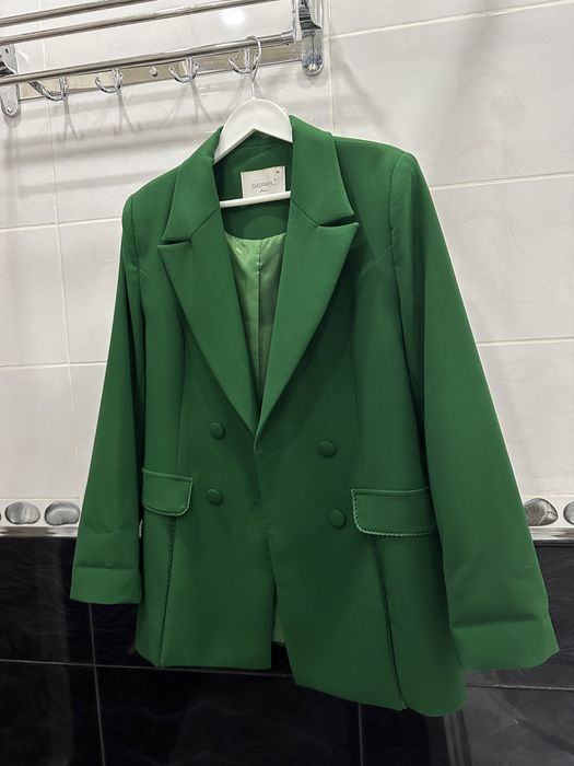 Костюм, зеленый, повседневная