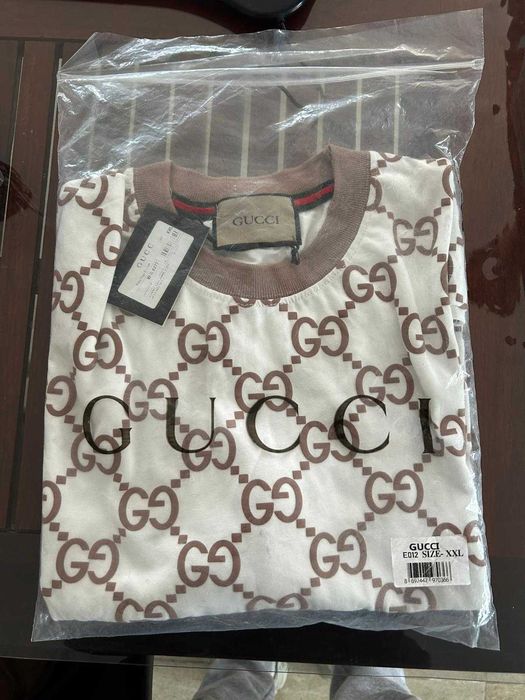 Tricou Gucci Alb Bărbați Nou XXL Fashion Premium