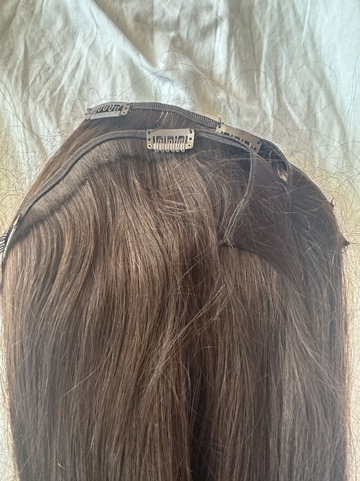 Естествена коса тъмно кестенява цвят шоколад