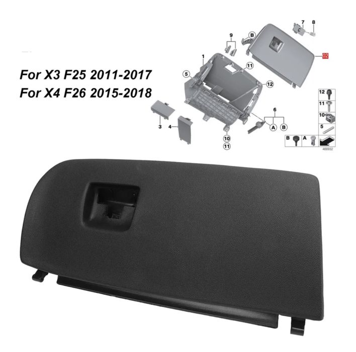 Usa torpedou capac clapeta negru Bmw X3 X4 f25 f26