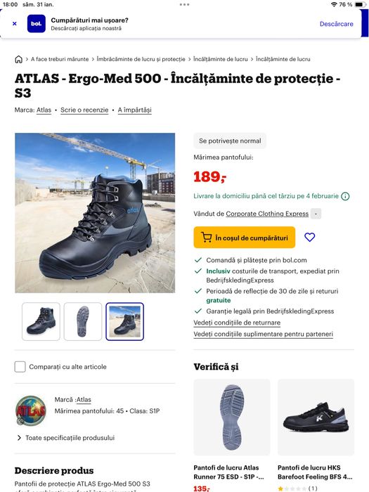 Bocanci / Ghete  Atlas  marime 43