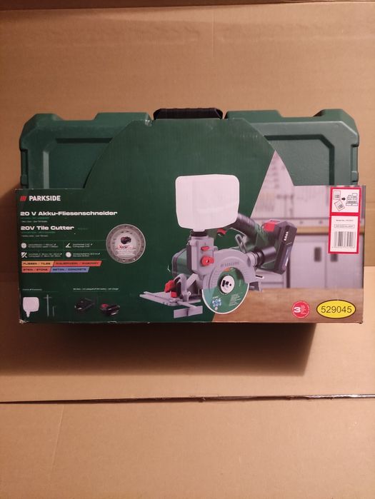 Masina de taiat gresie faianta placi ceramice Parkside circular pe acumulator de 20 V