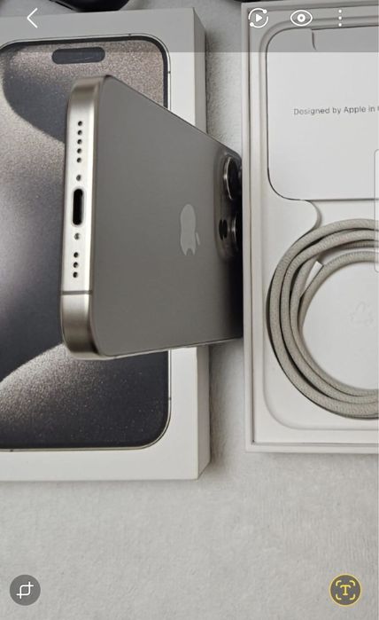 iPhone 15 PRO, 256 Gb, baterie 88%, Full Box, stare CA NOU