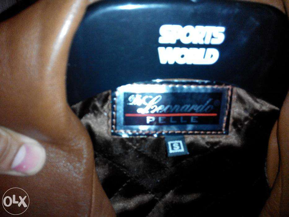 Haina de piele eleganta pentru femei, culoare maro