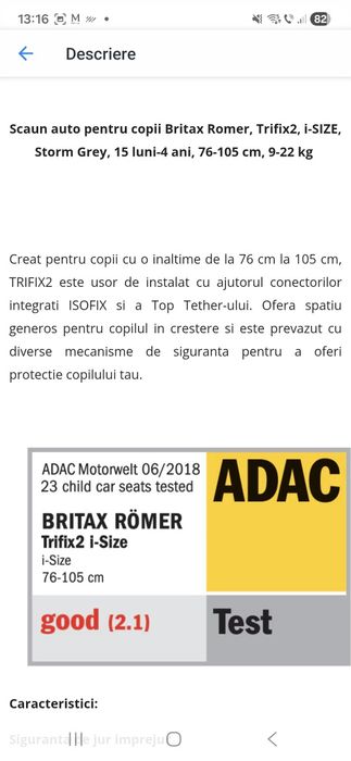 Scaun Auto Britax Romer trifix2