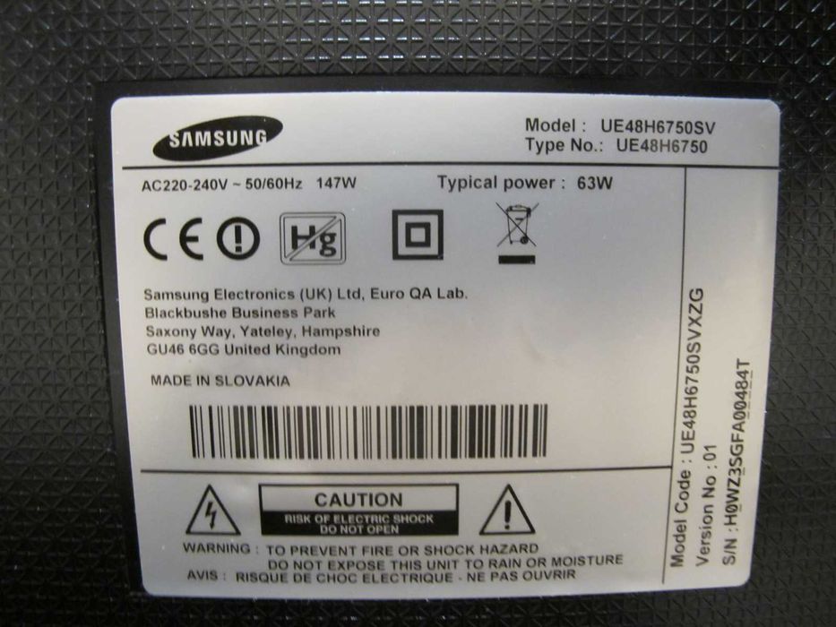 Televizor Led Smart tv Samsung 121cm model UE48H6750