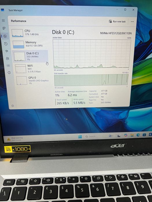 Laptop Acer Aspire Go 15 AG15 I5-1334U SSD 512GB