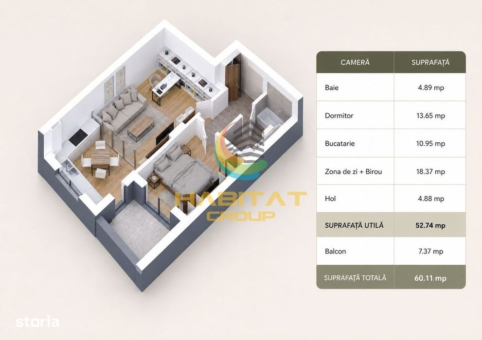 Apartament 2 camere - Predare imediata