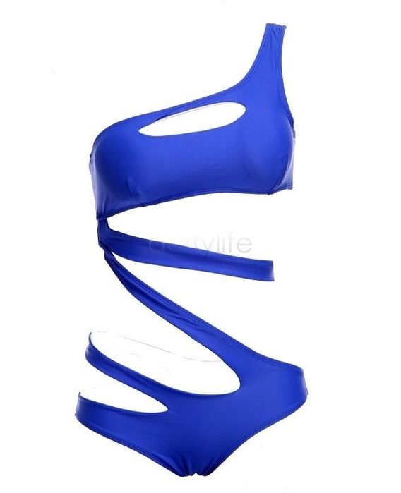 Изрязан цял асиметричен бански