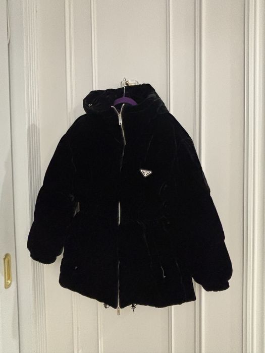 Куртка Prada прада бархат велюр пуховик
