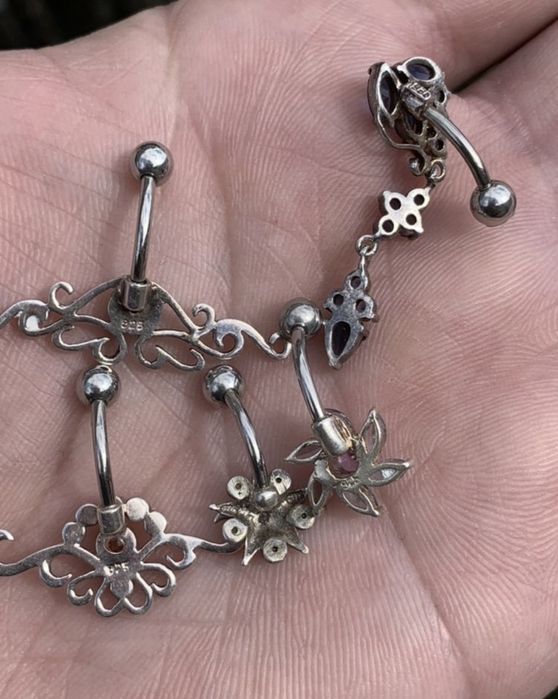 UNICAT Cercei/piercing/buric din argint vechi 925 - 5 buc