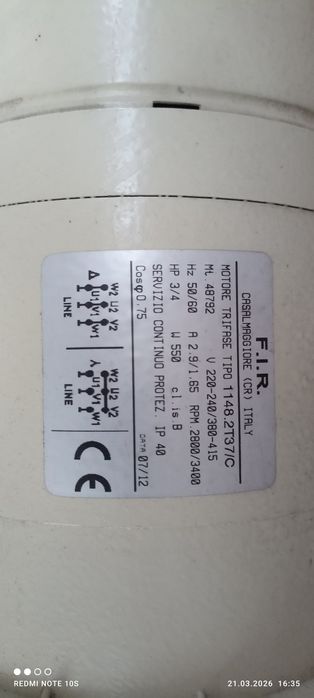 Motor electric cu ambreiaj, masini de cusut