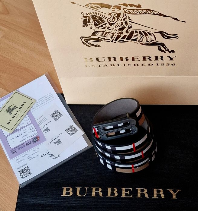Curele unisex Burberry, logo metalic argintiu, new model