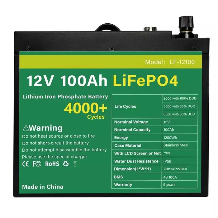 НОВО 100ач Lifepo4 Акумулатор Литиево желязо фосфатен ТЯГОВ 100ah