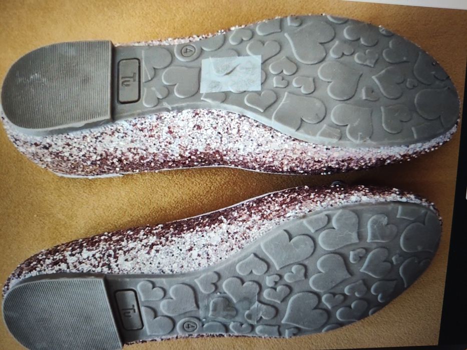 Balerini sclipici roz, mărimea 37, UK 4