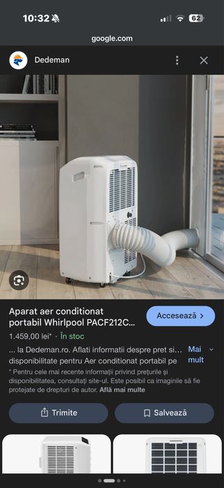 Aer conditionat portabil cu tubulatură de evacuare