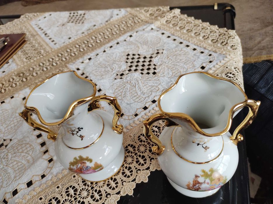 Комплект  винтидж 2бр Лимож вази, френски порцелан.