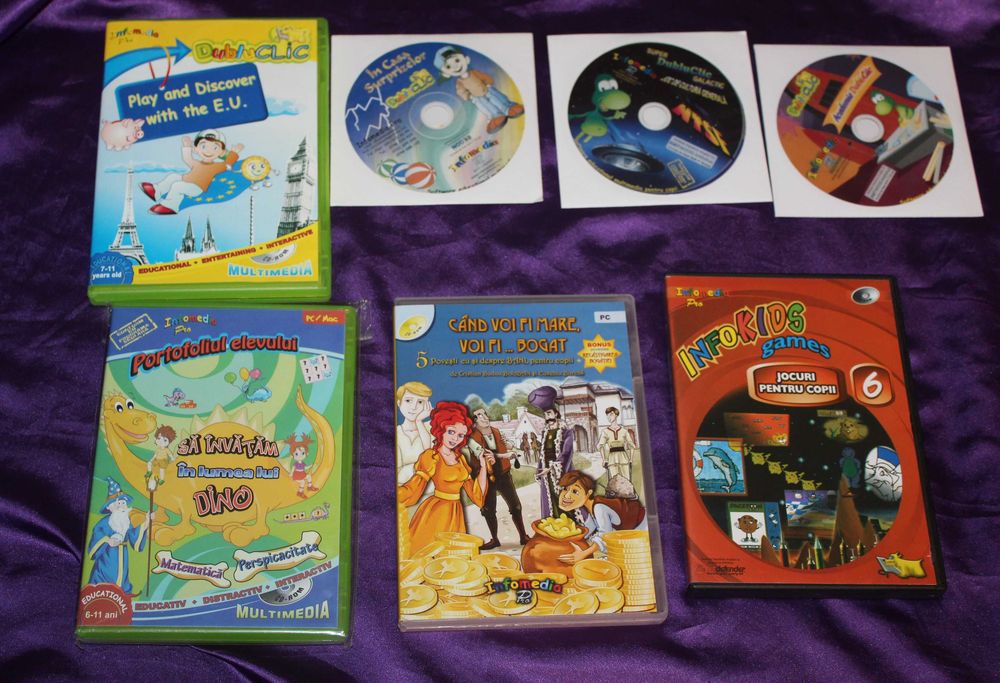 Lot 29 cd jocuri educationale copii Piticlic si dinozaurii isteti