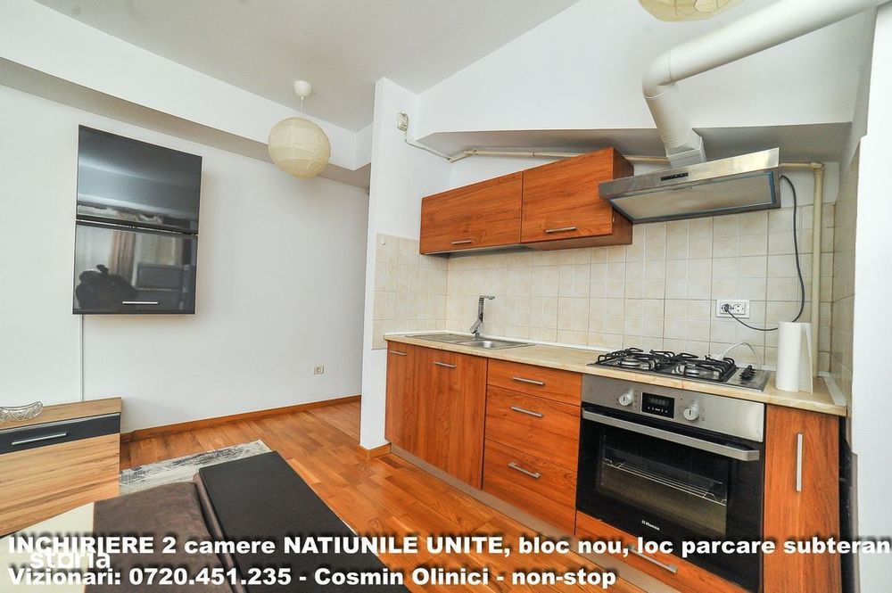 Inchiriere 2 camere NATIUNILE UNITE, boc nou, parcare subterana